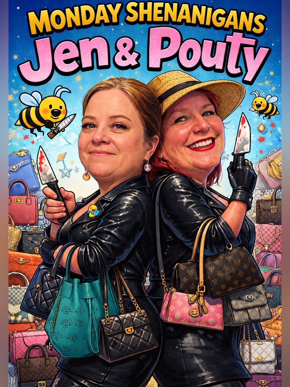 @POUTYPANTS will be live Monday, July 13 7:30PM central in Jen’s closet!